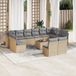 Prolenta Maison Exclusive - Tuinset voor de tuin, 13-delig, met kussens, beige, gemaakt van polyrotan