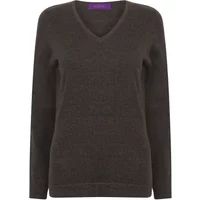 Henbury Pull Femme Gris Chiné Polyester Manches Longues Taille M
