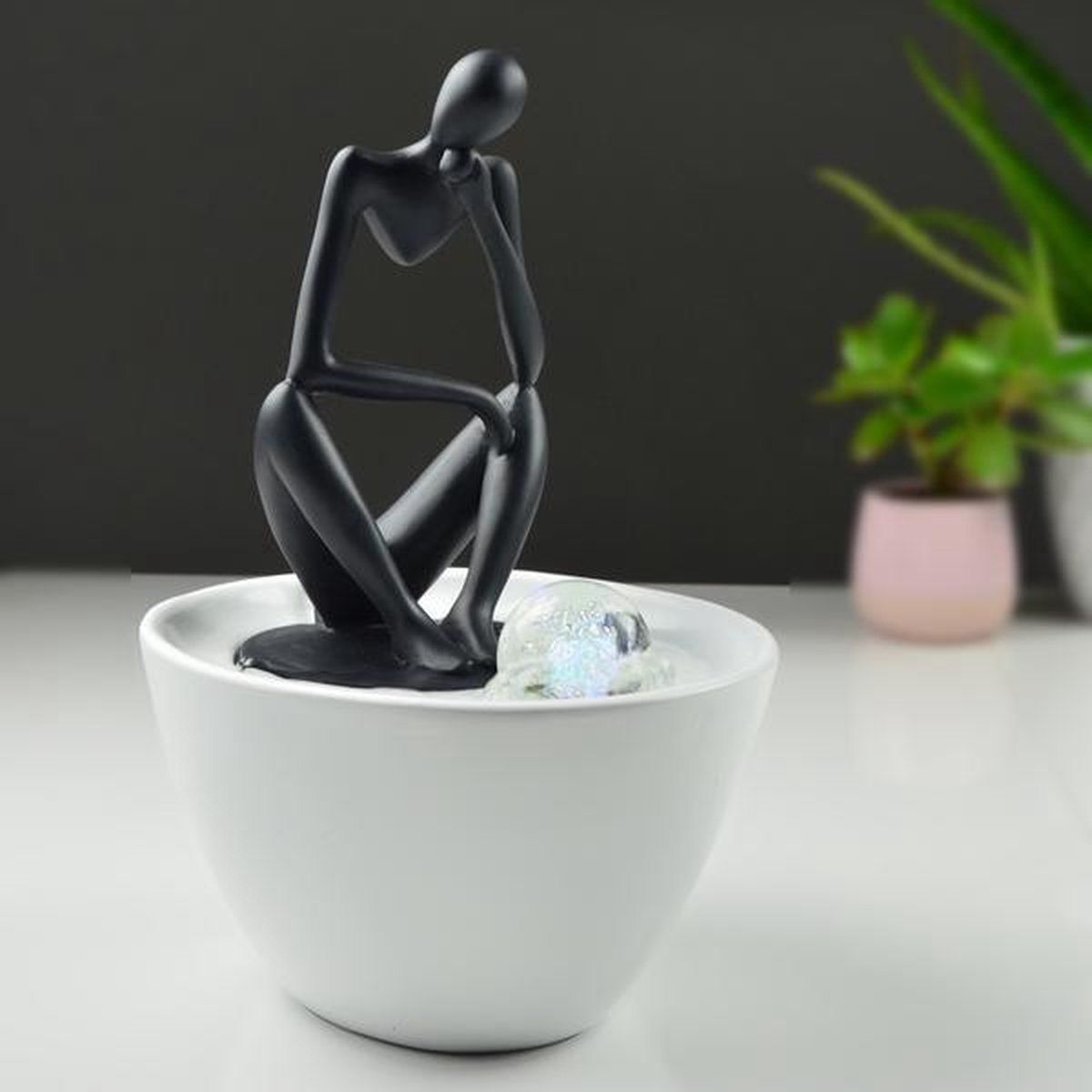 Zen Light Moderne Pensador Relax Fontein - Zwart en Wit - Polyester