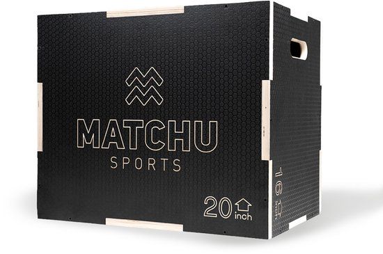 Matchu Sports Plyo Box Zwart Hout 16"/20"/24"