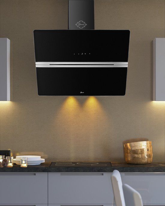 GURARI Diamant GCH 971 BL 80 - Afzuigkap - 80 cm - Zwart