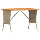 vidaXL 4-delige tuinset met kussens, beige, polyrotan