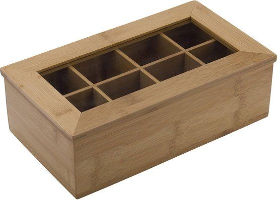 Westmark Theedoos Neutraal - 8 vaks - Hout - 32,5 x 20,5 cm