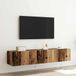 Maison Exclusive - Meuble TV mural, 2 pièces, en bois recyclé et fibre de bois