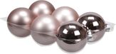 Othmar Decorations 6x kerstballen oudroze - glas - 8 cm - mat en glans