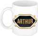 Bellatio Decorations Naam cadeau mok - Arthur - Zwart - Keramiek - 300 ml
