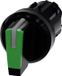Siemens 3SU10022BL400AA0 3SU1002-2BL40-0AA0 Knevelschakelaar Kunststof frontring, Verlicht Knevel Zwart, Groen 2 x 45 °