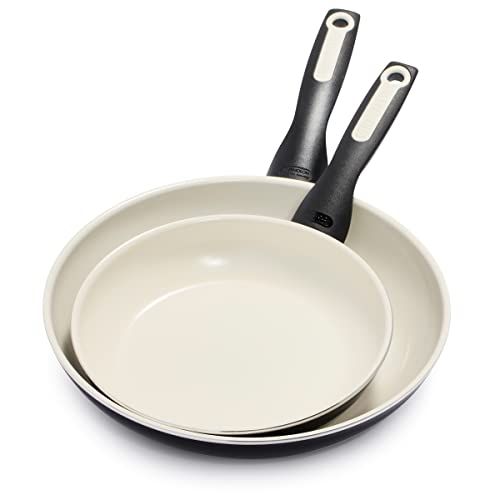 Greenpan Rio Koekenpannenset met Keramische Antiaanbaklaag - 20 cm + 26 cm, Zwart