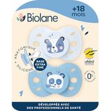 BIOLANE Anatomische speen voor dieren - Extra dunne fopspenen vanaf 18 maanden - Tweekleurig blauw