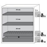 Asecos Armoire ignifuge 90 minutes s-classic90 porte-porte - bac de rétention