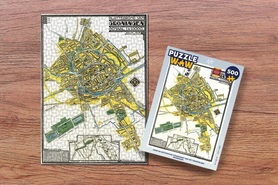 MuchoWow Puzzel Plattegrond - Groningen - Antiek - Legpuzzel - Puzzel 500 stukjes - Stadskaart