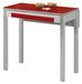 Table de cuisine extensible, en métal, rouge, 80 x 40 cm - 80 x 60 cm