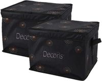 Decoris Kerstballen opbergbox - 2x - groen - 41 x 31 x 32 cm - opvouwbaar - polyester
