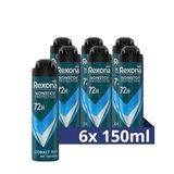 6 Rexona Men Nonstop Protection Deospray, Cobalt Dry, anti-transpirant met 72 uur bescherming tegen zweet en lichaamsgeur, 150 ml