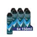 6 Rexona Men Nonstop Protection Deospray, Cobalt Dry, anti-transpirant met 72 uur bescherming tegen zweet en lichaamsgeur, 150 ml