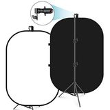 Neewer 150 x 200 cm Chromakey zwart-wit 2-in-1 opvouwbare pop-up achtergrond met standaard