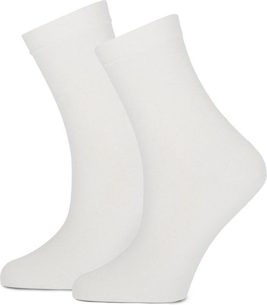 Sockshouse 2-pack katoenen sokken Ultra Fine - Extra zachte katoenen sokken voor dames - Schoenmaat 38 - Wit