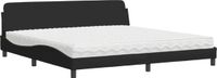 vidaXL Bed met matras "Dover" stof zwart 200x200 cm