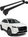 Omac Barre de toit, support de base pour DS 7 Crossback / DS 7, années de modèle 2017-2026, aluminium, noir, 2 pièces