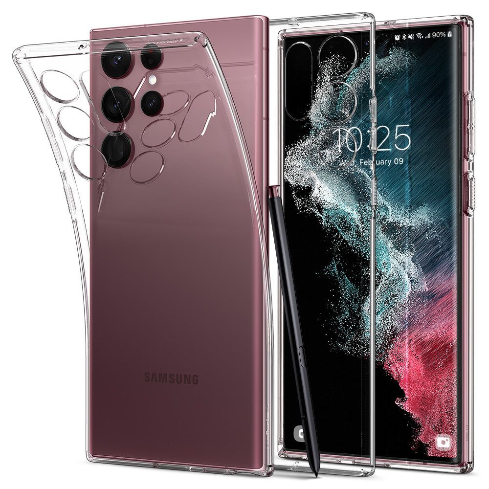 Spigen Liquid Crystal - Hoesje voor mobiele telefoon - Transparant - Samsung Galaxy S22 Ultra 5G