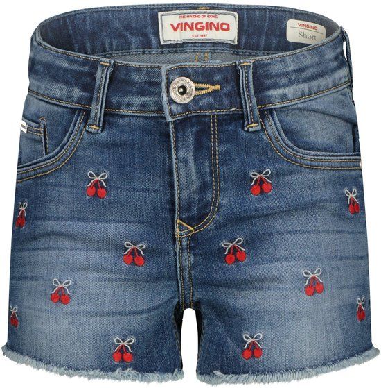 Vingino Dafina Cherry Meisjes Broek - Mid Blue Wash
