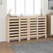 vidaXL Hout Radiatorombouw 210x21x85 cm Massief Grenenhout Grijs