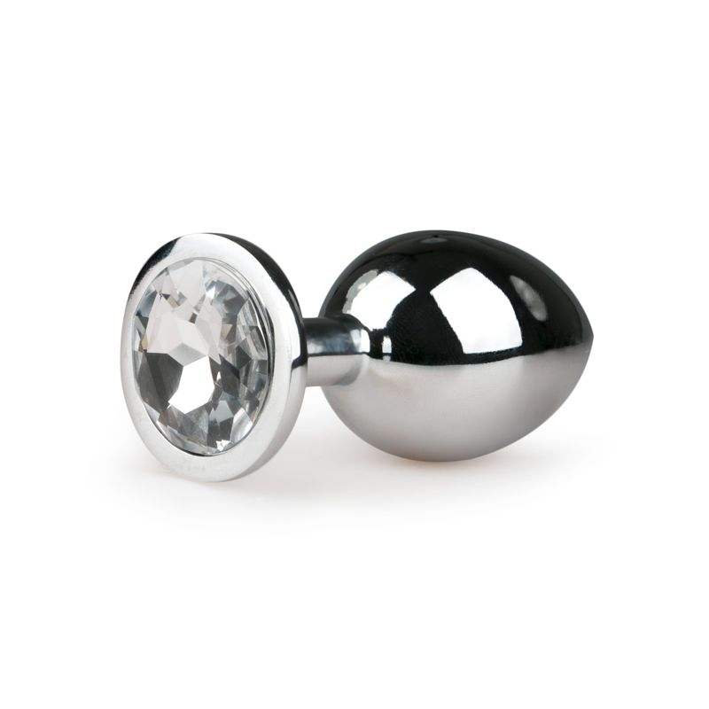 Easytoys Anal Collection Metalen buttplug met transparante diamant zilverkleurig - 8718627525715