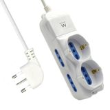 Meervoudige stopcontacten met 6 stopcontacten, 6 stopcontacten (2 Italiaanse en Schuko/Duits + 4 Italiaanse 10 A/16 A) – Italiaanse stekker 16 A – vermogen 250 V/2500 W – kabel van 1,5 m, schuine