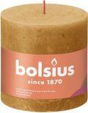 Bolsius 3 stuks geel rustiek stompkaars 100/100 (62 uur) Eco Shine Honeycomb Geel