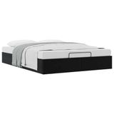 vidaXL Ottoman Bedframe Zwart 153 x 203 cm Fluweel