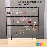 3-Verdiepingen Oorbellenrek - Zwart - 66 Oorbellen - Sieraden Organizer - van Heble®