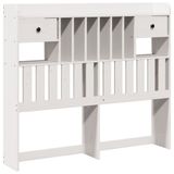 VidaXL Hoofdbord met opbergruimte 135 cm massief grenenhout wit