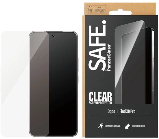 SAFE by PanzerGlass Ultra-Wide Fit Screenprotector voor de Oppo Find X9 Pro