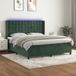 Maison Exclusive - Lit boxspring avec matelas et éclairage LED, vert foncé, 180x200 cm, velours