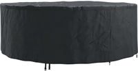 vidaXL Loungesethoes Rond Zwart 244 x 244 x 71 cm Oxford Stof