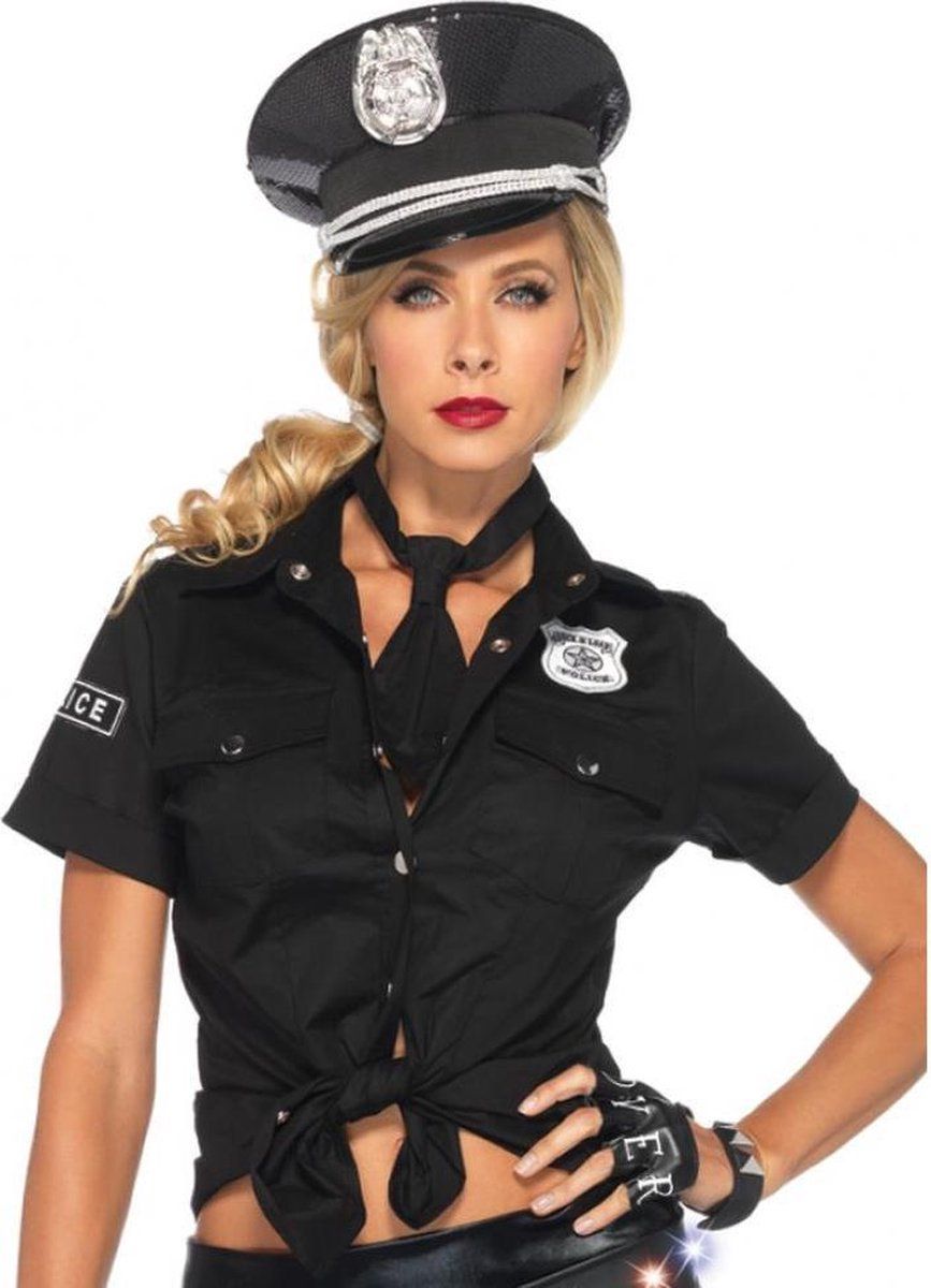 Vegaoo Politie agente hemd voor dames - Verkleedkleding - Small