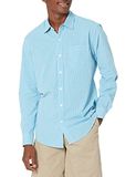 Amazon Essentials Heren Casual poplin overhemd met normale pasvorm en lange mouwen