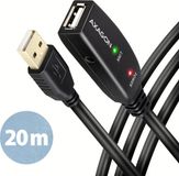 Axagon ADR-220 USB-kabel USB 2.0 USB-A bus, USB-A stekker 20 m Zwart