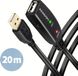 Axagon ADR-220 USB-kabel USB 2.0 USB-A bus, USB-A stekker 20 m Zwart