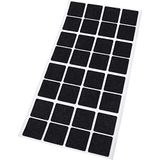 Adsamm® 32 stuks viltglijders 25 x 25 mm zwart vierkant 1,5 mm van hoogwaardig vilt zelfklevend