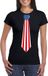 Bellatio Decorations Shoppartners Bv Zwart t-shirt met Amerikaanse vlag stropdas dames - Amerika supporter XS