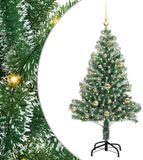 vidaXL Sapin de Noël artificiel enneigé floqué avec LED Vert et Blanc 150 cm