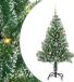 vidaXL Sapin de Noël artificiel enneigé floqué avec LED Vert et Blanc 150 cm
