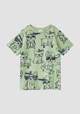 s.Oliver T-shirt met all-over print saliegroen