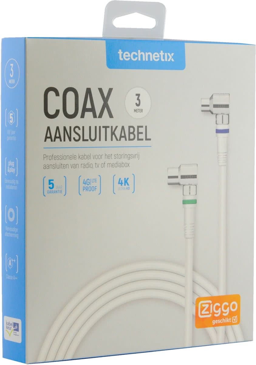 Technetix CoaxKabel 3 mtr KABELKEUR