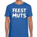Bellatio Decorations Feestmuts Feestmuts tekst t-shirt - blauw - heren - Foute party kleding - korte mouwen - katoen XXL