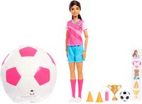 Barbie Team Barbie Rol en Onthul Voetbalspeelster, Pop en Accessoires