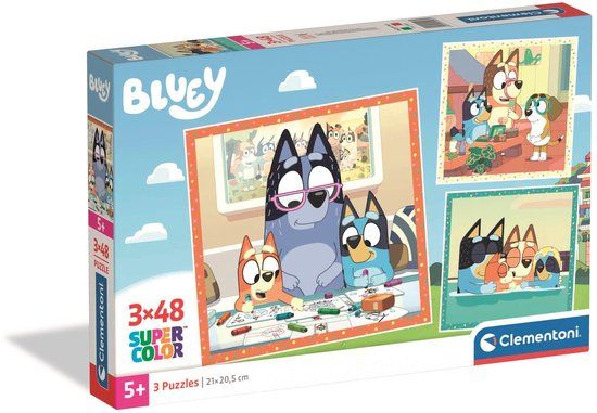 Top1Toys Clementoni Kinderpuzzels Bluey - 3 Puzzels van 48 Stukjes