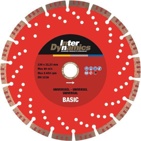Interdynamics basic diamantdoorslijpschijf - 125x22,23x2,6mm - universeel