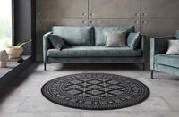 Nouristan Klassiek vloerkleed rond Sao Buchara - zwart 160 cm rond